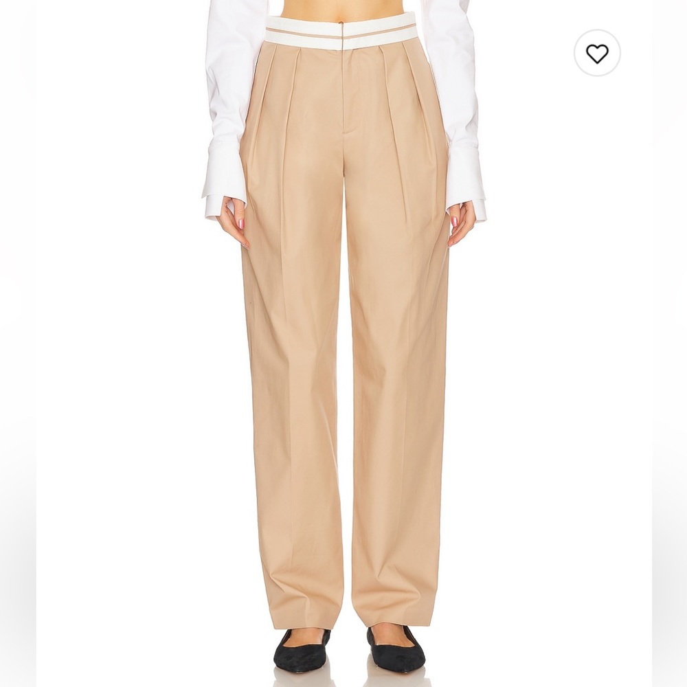 L'Academie Tan Pleated Trousers
